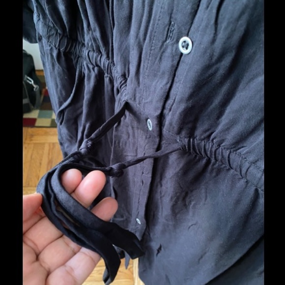 Old Navy black button down draw string dress - Picture 3 of 4